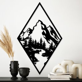 Wallity Montain 1 Escultura de Pared Negra